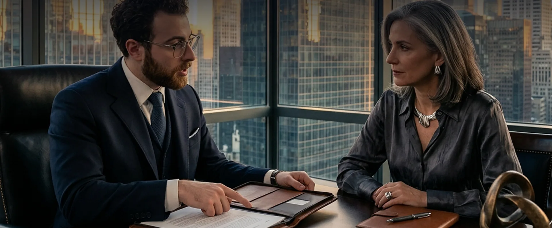 West Village trust lawyer discussing trust planning and administration with a client