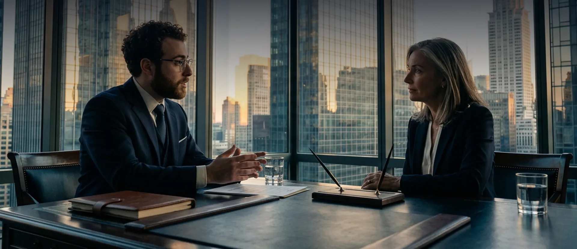Wills attorney meeting with a SoHo client to prepare an estate plan